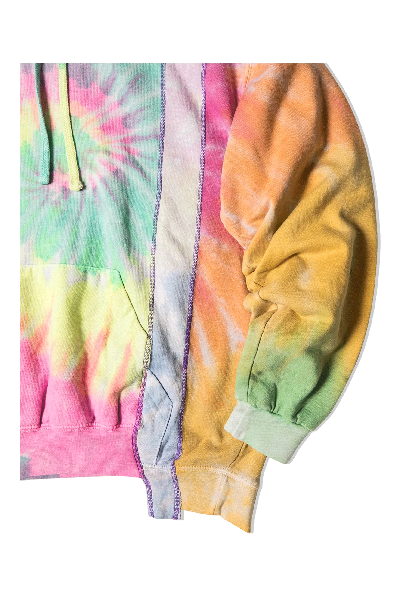 Tie Dye 5 Cuts Hooded Sweatshirt - Image 7